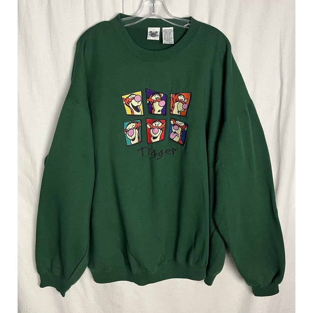 Vintage 1990s Disney Catalog Tigger Sweatshirt Green Crew Neck XXL